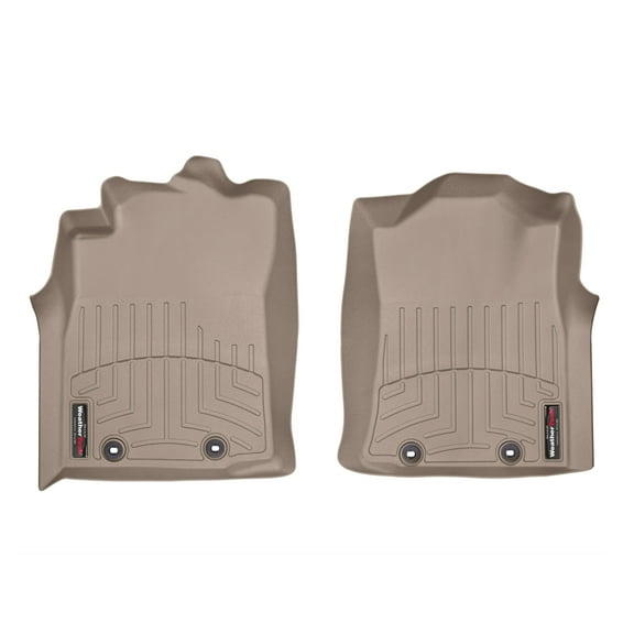 WeatherTech Custom Fit FloorLiners compatible with 2012-2015 Toyota Tacoma - 1st Row (Driver & Passenger), Tan