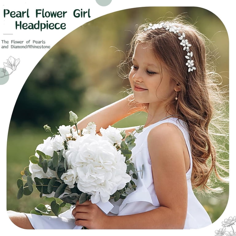 Pearl Rhinestone Floral Headpiece for Girls, Adjustable  display picture 1