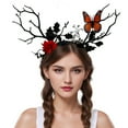 thumbnail image 3 of Halloween Headband Gothic Style Branch Flower Butterfly Haidband Hair Accessories for Women Girls, 3 of 5