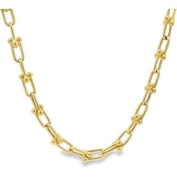 U-Shaped Pendant Necklace – Adjustable 18–24" Stainless Steel with 18K Gold Plating – Malibu Sunday