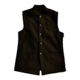 thumbnail image 4 of Donemore Men's Suit Vest Waistcoat - Solid Color Stand Collar Single Button Closure Multi-Pocket Design, Business Casual Urban Commute Style, 4 of 4