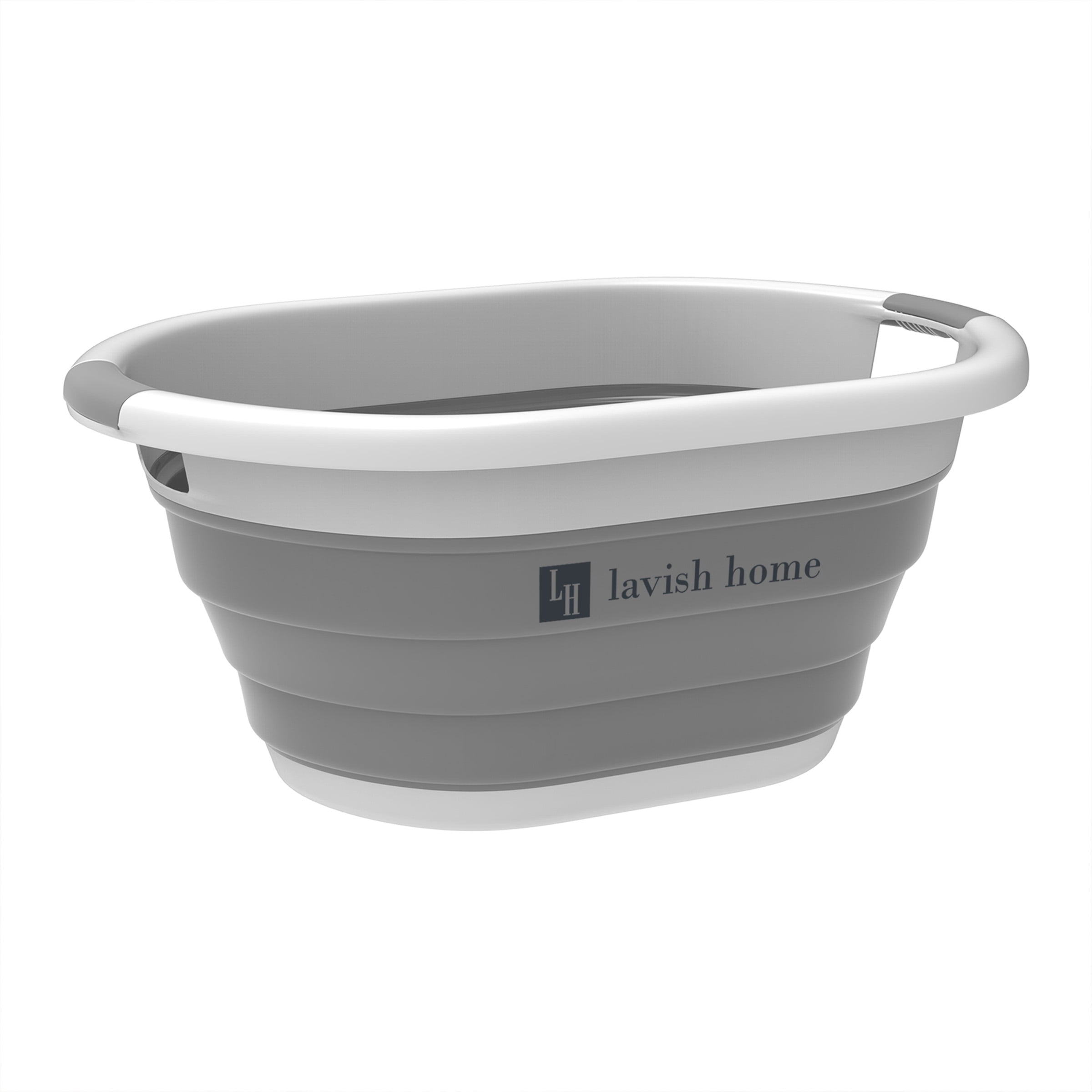 Lavish Home Pop-up Plastic/Rubber Collapsible Basket for Ice, Storage, and More for Adult(Gray)