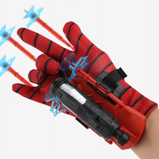 Guantes de lanzador de arañas para niños, juguete de catapulta de rol con muñeca y chorro giratorio