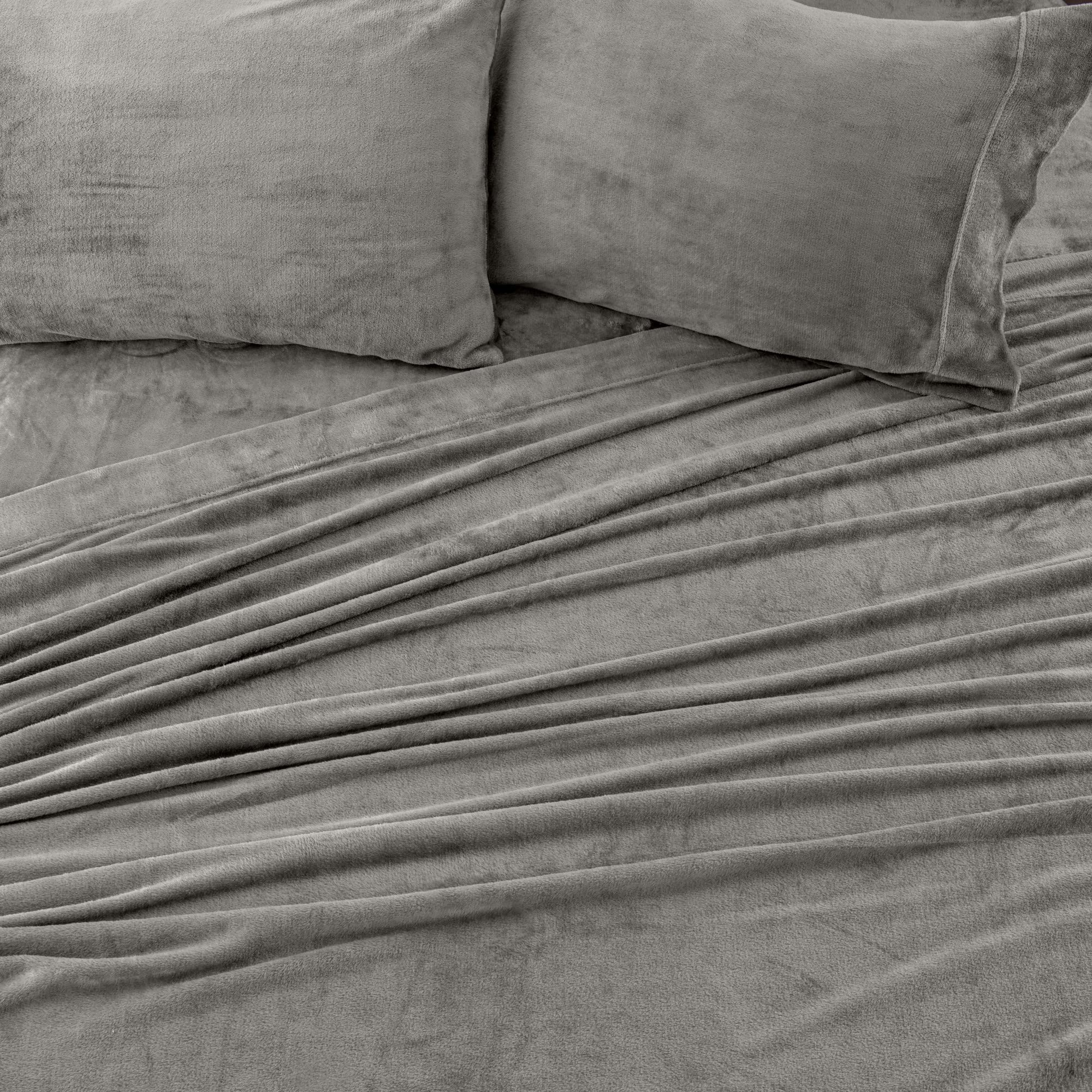 Great Bay Home Extra Soft Velvet Plush Queen Micro Fleece Sheet Set Deluxe Microplush Non