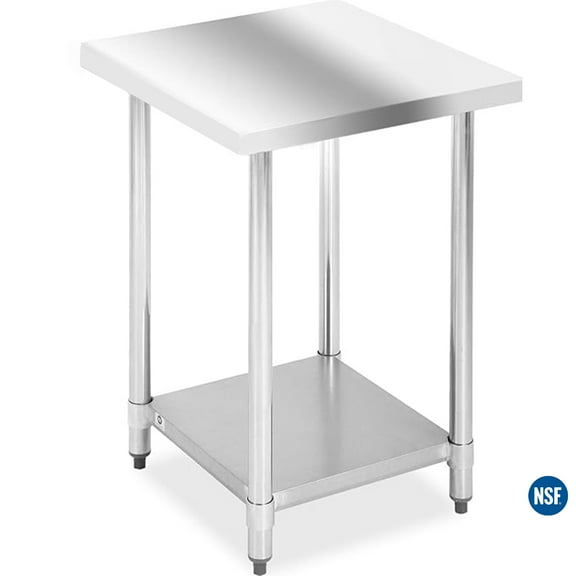 Elite Kitchen 24x35 Work Table Stainless Steel Metal Commercial NSF Work Table with Adjustable Table Toot