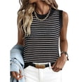 thumbnail image 2 of Womens Sweater Vest Top Striped Sleeveless Lightweight Knit Tank Tops 2026 Summer Spring Clothes Vacation Outfits, XL, 2 of 8