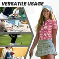 thumbnail image 6 of COEQINE Valentine's Day Women 1/4 Zip Golf Shirts Quick Dry Fit Soft Golf Polo Shirt Short Sleeve Cooling Bowling Shirt I Love You Letter Heart Print Tennis Activewear, 2XL, 6 of 7