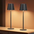 thumbnail image 1 of 2 Pack L&aacute;mpara de mesa inal&aacute;mbrica recargable, L&aacute;mpara de mesa a pilas con control t&aacute;ctil, 3 Colores Stepless Dimming Up Portable LED L&aacute;mpara de, 1 of 9