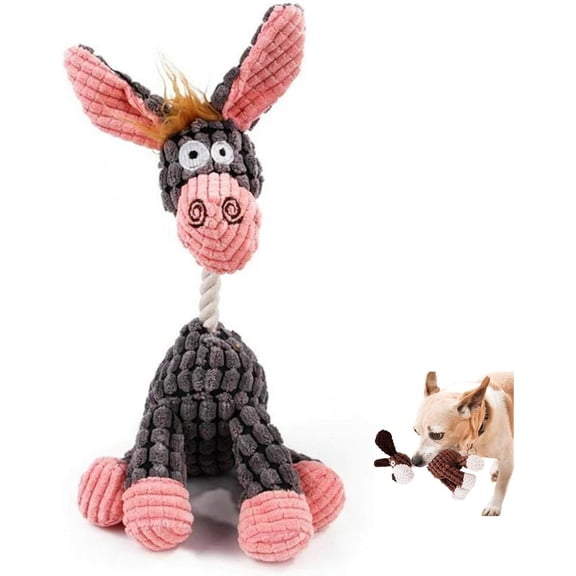 LQQBOX Funny Plush Chew Dog Toy, Plush Dog Toy, Squeaky Dog Toy, Durable Dog Toys for Aggressive Chewers, Chew Toys for Dogs, Interactive Dog Toys for Boredom (A-Pinkish Gray)