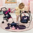 thumbnail image 6 of Bayer Design Dolls: 11 Piece Stroller Set - Navy, Pink, Hearts, Unicorn - Swing, Bag, Changing Mat, Feeding Accessories For Dolls, Kids Toy, Ages 3+, 6 of 7
