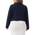 thumbnail image 3 of Agnes Orinda Bolero Shrugs for Women Plus Size Business Long Sleeve Peter Pan Cardigan Crop Jackets, 3 of 5