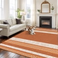 thumbnail image 3 of Vintage Burnt Orange Striped Area Rug 5x7 Washable Rug Non Slip Farmhouse Modern Stripes Boho Large Area Rug Soft Stainresistant Indoor Floor Carpet for Living Room Bedroom Office Dining Room Nursery, 3 of 9