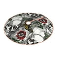thumbnail image 2 of Bingfone Christmas Tree Skirt Mat Christmas Decoration Interior 30"-Skulls Roses, 2 of 8