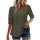 thumbnail image 3 of Tops casuales para mujer,Blusa de lentejuelas para mujer, manga corta, cuello en V, poliéster, corte holgado, informal, sopatenor, 3 of 9