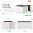 thumbnail image 3 of YODOLLA 12 x 12 ft. Outdoor Metal Storage Shed with Sliding Roof & Lockable Door in White, 3 of 6