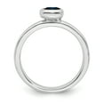thumbnail image 2 of 925 Sterling Silver Cushion Cut Created Sapphire Stackable Ring Birthstone September Gemstone, 2 of 8
