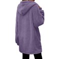 thumbnail image 4 of WIZUTIZ Women's Solid Color Long Sleeve Fleece Zip Up Hoodie Soft Plush Warm Winter Jacket Casual Loose Fit Cozy Outerwear with Pockets, 4 of 8