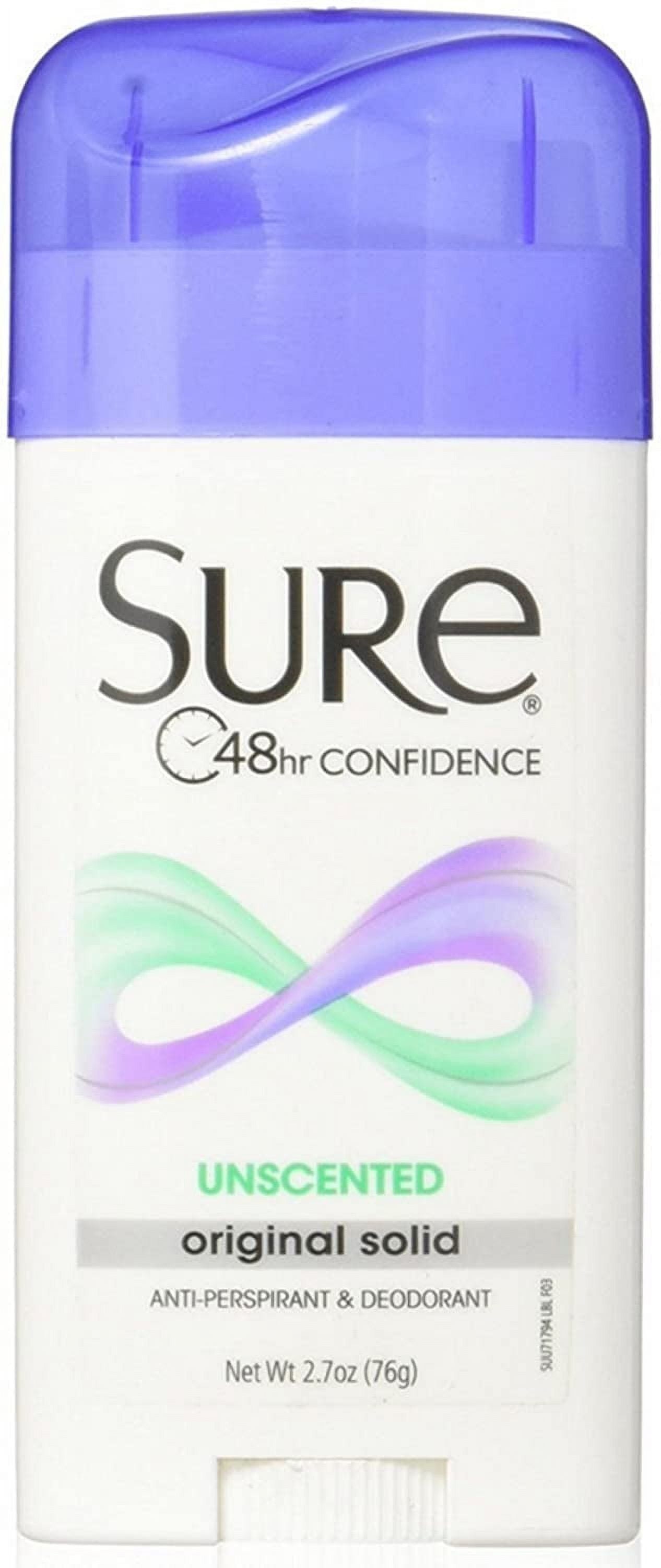 (3 pack) Sure Original Solid Antiperspirant & Deodorant Unscented 2.7oz Each