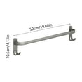 thumbnail image 3 of Gray No-Drill Bathroom Towel Bar with Hooks | 19.7-Inch Wall Mounted Towel Rack | Aluminum Alloy Storage Rod for Towels & Robes, 3 of 6