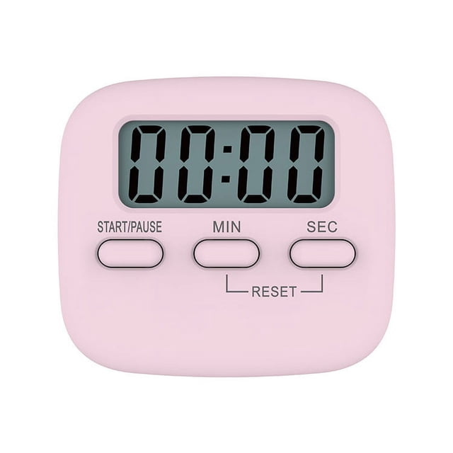 Temporizador de cocina digital rosa, temporizador con soporte y orificio para colgar, cronómetro magnético con calidad de sonido HD para cocinar, aprender, hacer ejercicio y hornear
