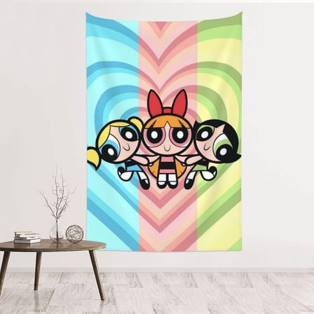 The Powerpuff Girls Tapestry Wall Hanging Home Decoration Wall Blanket Dormitory Living Room Bedroom Backdrop Poster( 60x40inch)
