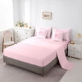 thumbnail image 5 of Erosebridal Kawaii Pink Ribbon Bowknot Girl Twin Bedding Sets 7-Piece,Teens Kids Love Heart Letter Monogrammed B Bedding Comforter Set,Pink Reversible, 5 of 6