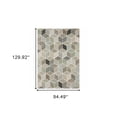 thumbnail image 3 of 8' X 11' Beige Brown Grey Tan Sage And Pale Blue Geometric Power Loom Stain Resistant Area Rug, 3 of 10
