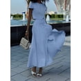 thumbnail image 5 of Women'S 2 Piece Skirt Sets Summer Short Sleeve Top Flowy Long Skirts Travel Vacation Outfits Blue M, 5 of 9