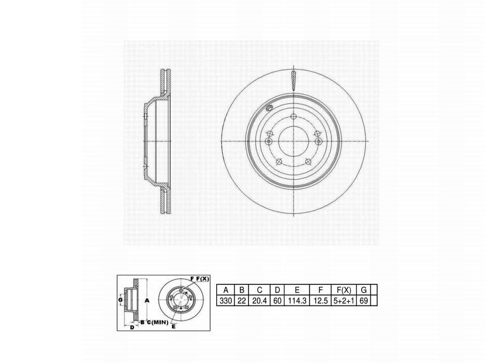 Winstop Brake Rotor, Rear WS250906, Genesis G80 2020-2018