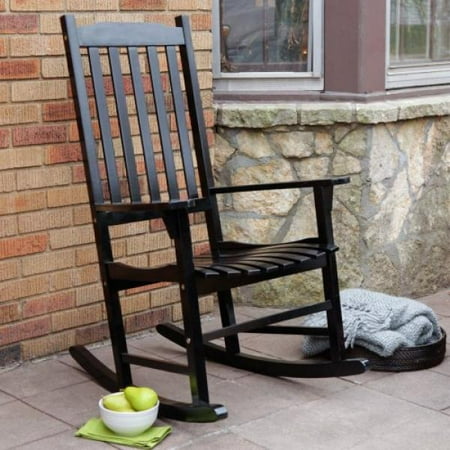 Coral Coast Indoor/Outdoor Mission Slat Rocking Chair - Black