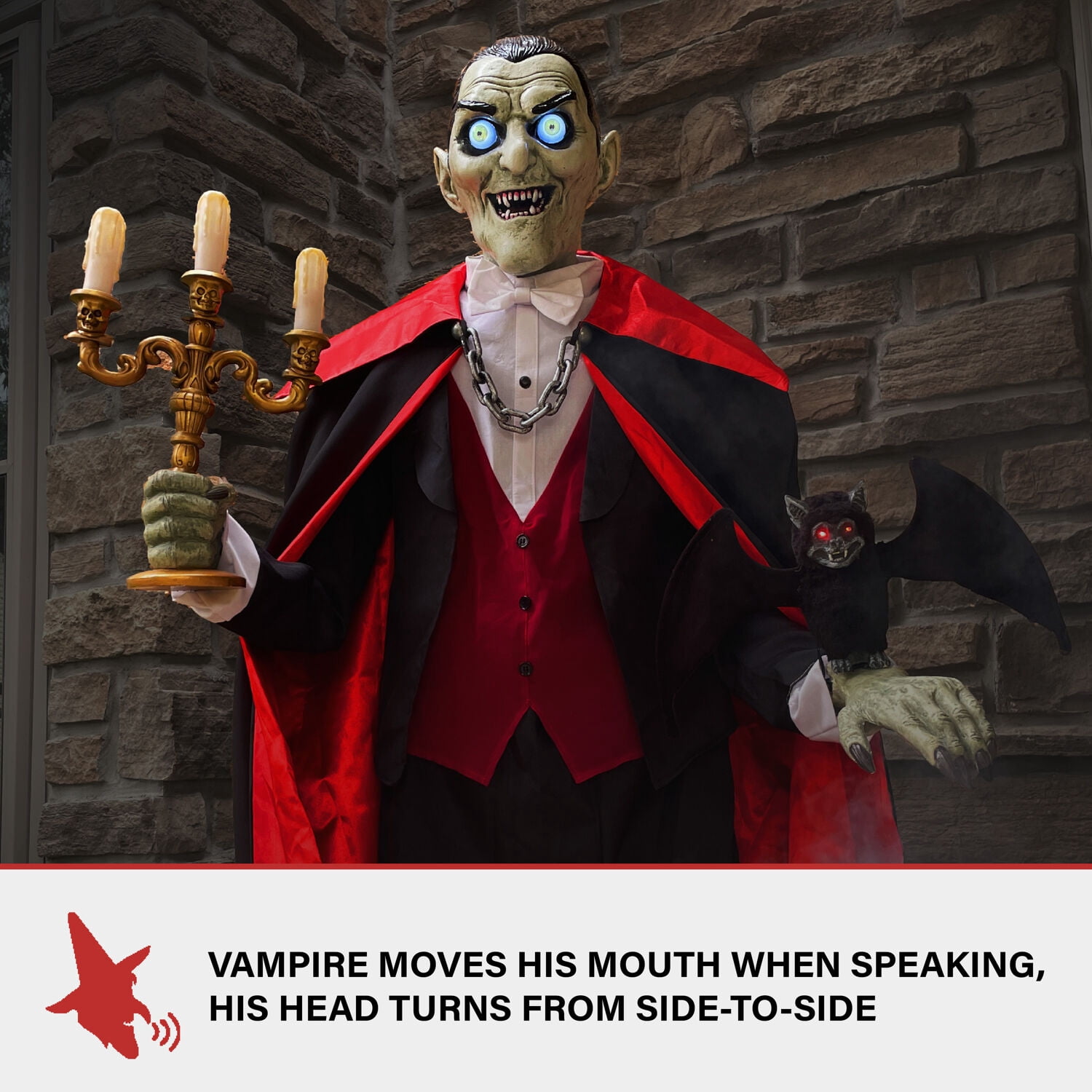 Haunted Hill Farm 5.5 ft Motion-Activated Vampire Host, HHVAMPHST-1FLSA