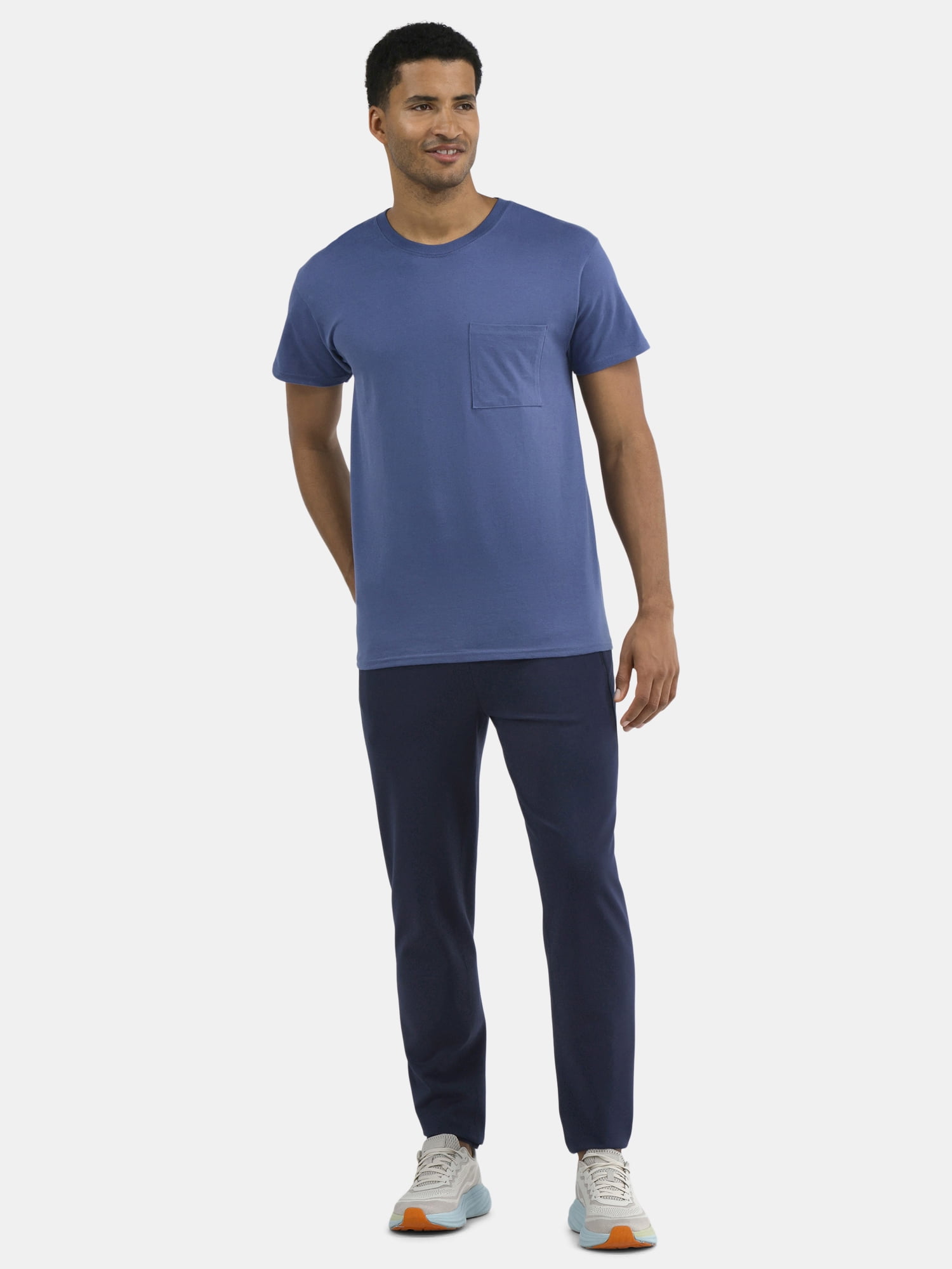 Athletic Works Men's and Big Men's Cotton Pocket Tee, Sizes XS-5XL and Tall Sizes