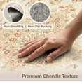 thumbnail image 6 of ODIKA 2'x3' Washable Accent Rug Pet Friendly, Bedside Mat Carpetas Vintage Tan Botanical Distressed Scrollwork Para Sala for Bedroom, Nursery, RV, 6 of 7