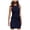 Navy, variant on Women's Mini Dress Sleeveless Crew Neck Dress with Twist Front Ruched Bodycon Dress Slimming Casual Summer Dress for Office Daily Wear Navy XL