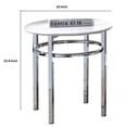 thumbnail image 5 of 23 Inch Round Faux Marble Top End Table, White and Chrome- Saltoro Sherpi, 5 of 5