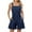 Blue, variant on Women's Summer Bibs Comfy Linen Blend Romper Shorts with Pockets Drawstring Casual Overalls Jumpsuits (XL, White)