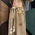 thumbnail image 2 of Pantalones de mezclilla holgados para hombre, pantalones de mezclilla rectos y anchos para hombre, pantalones de mezclilla rectos para hombre, pantalones con cordón para hombre, solución innovadora, 2 of 9