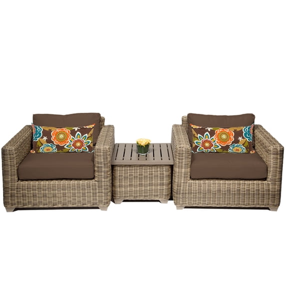 Royal 3 Piece Outdoor Wicker Patio Furniture Set 03a