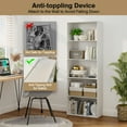 thumbnail image 6 of Yardi Yard 5-Shelf Storage Bookcase Modern Multi-Functional Display Cabinet-White, Tall Bookshelf, Bookshelf for Living Room, Home Office, Bedroom, Balcony, 6 of 6