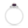 thumbnail image 4 of Natural Amethyst Teardrop February Birthstone Engagement Ring for Women- Purple Pear Shaped Healing Gemstone Halo Ring Gift For Women, 4 of 8