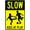 Warning Sign 2, variant on Slow Kids at Play Sign - 8"x12" Retro Metal Caution Street Tin Sign, Residential Safety Decor for Business Home Wall Art