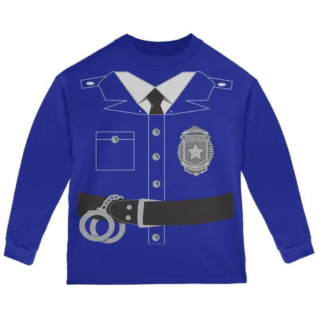 Halloween Police Policeman Cop Costume Toddler Long Sleeve T