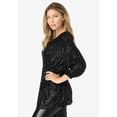 thumbnail image 3 of Roaman's Women's Plus Size Sequin Keyhole Blouse, 3 of 3