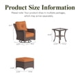 thumbnail image 4 of LayinSun 5 Pieces Patio Furniture Sets, Outdoor Wicker Conversation Set with Swivel Chairs and 6" Thick Cushion for Deck Garden Backyard, 4 of 7