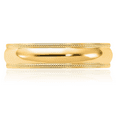 thumbnail image 4 of 14K Solid Yellow Gold 5mm Milgrain Half Round Comfort Fit Plain Classic Wedding Band Ring, 4 of 12