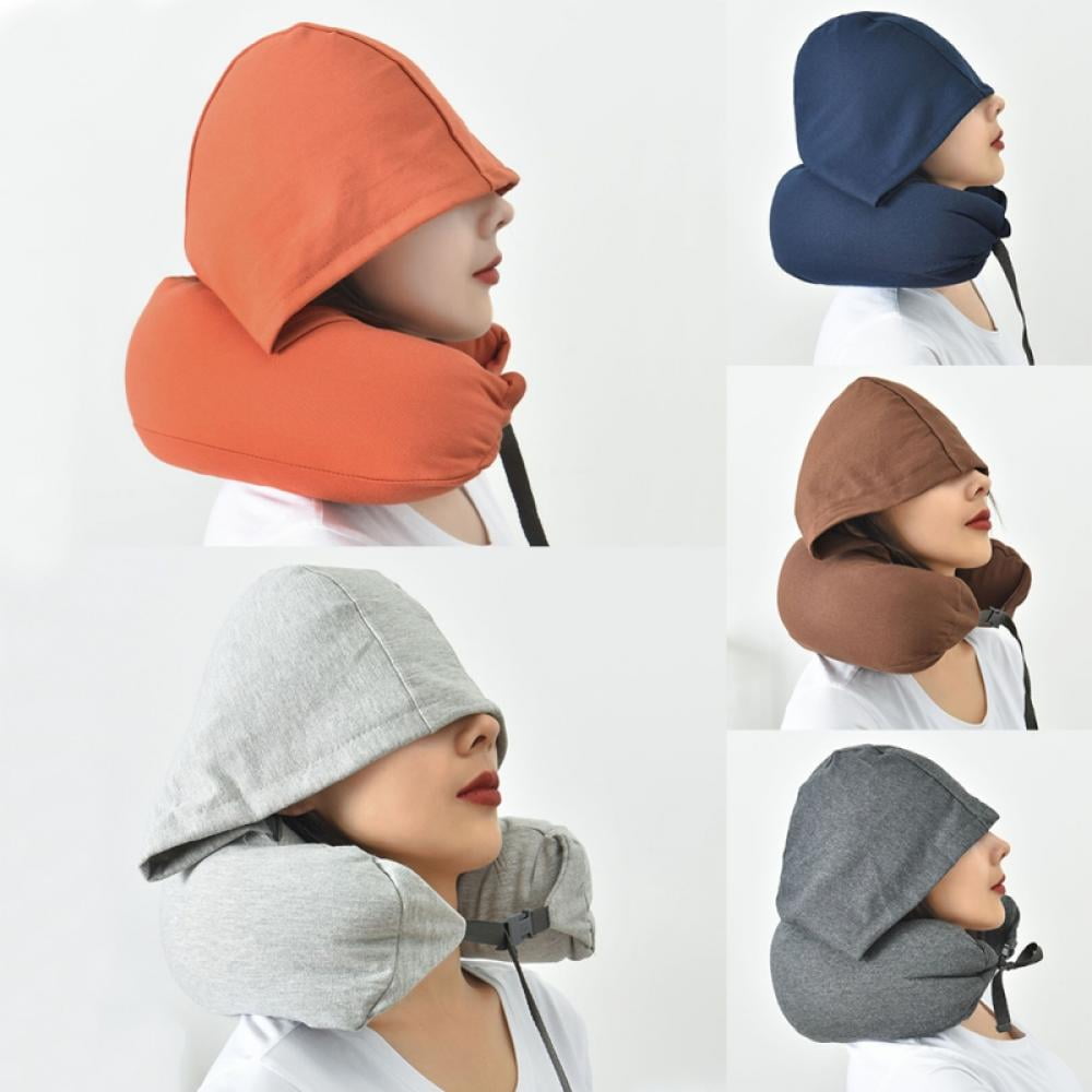 Hoodie Travel Pillow Memory Foam Neck Pillow Head Chin Support Airplane Car Office Home Sleep Rest Traveling Pillow Dark Blue Walmart