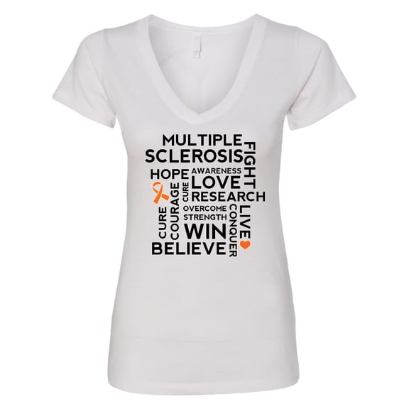 Inktastic Multiple Sclerosis Ms Awareness Walk Women's V-Neck T-Shirt
