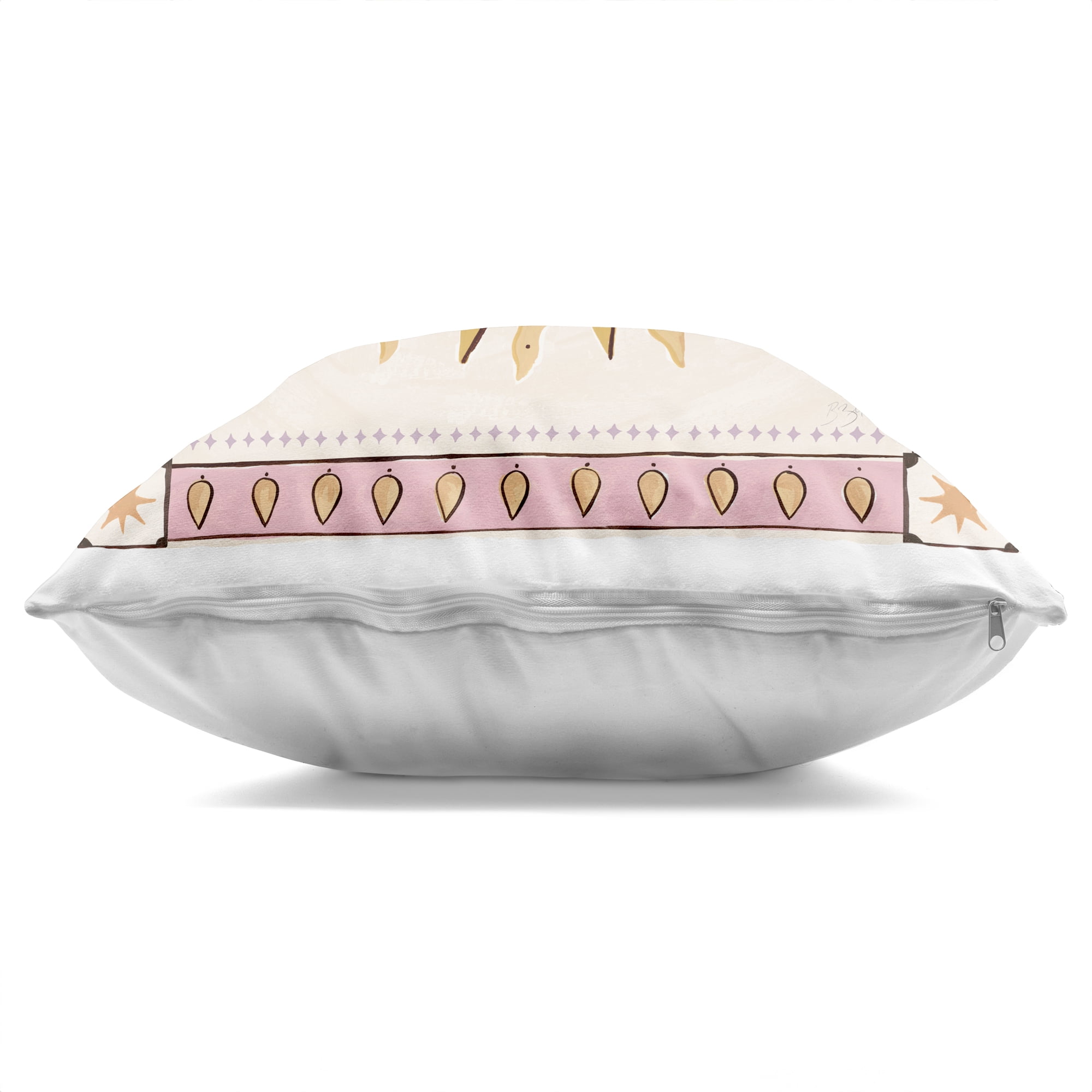 Stupell Industries Smiling Sun with Pink Border Decorative Printed Throw Pillow, design by Two If By Sea Studios, 18 x 7 x 18