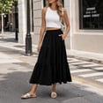 thumbnail image 7 of SOMER linen Skirts For Women Flowy Maxi Skirt Summer linen Pleated High Waisted Casual Long Skirts With Pockets, 7 of 7