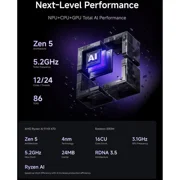 MINISFORUM AI X1 Pro-470 Mini PC AMD Ryzen AI 9 HX 470(12C/24T) Barebone Without Storage/OS Desktop Computer, HDMI|DP|2xUSB4 Output, 2xRJ45 Port, WiFi7
